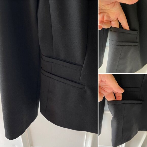 Y2K Esprit Black Blazer Womens Size 8 One Button Closure Jacket - Picture 3 of 13
